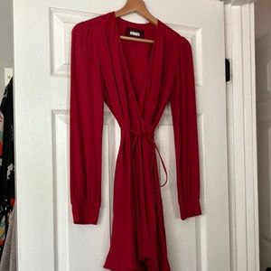 Size 0 reformation red wrap dress
